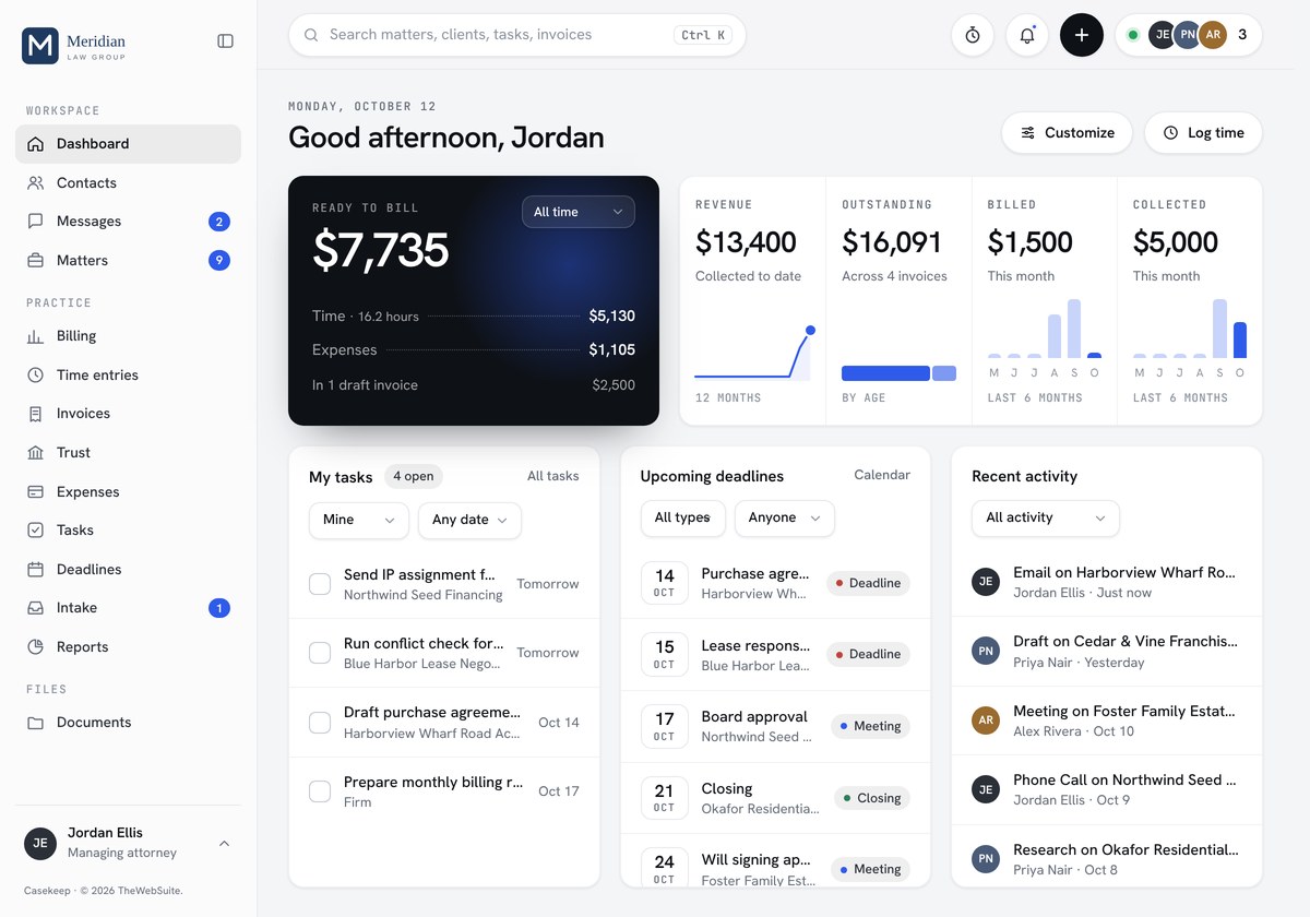 Casekeep dashboard