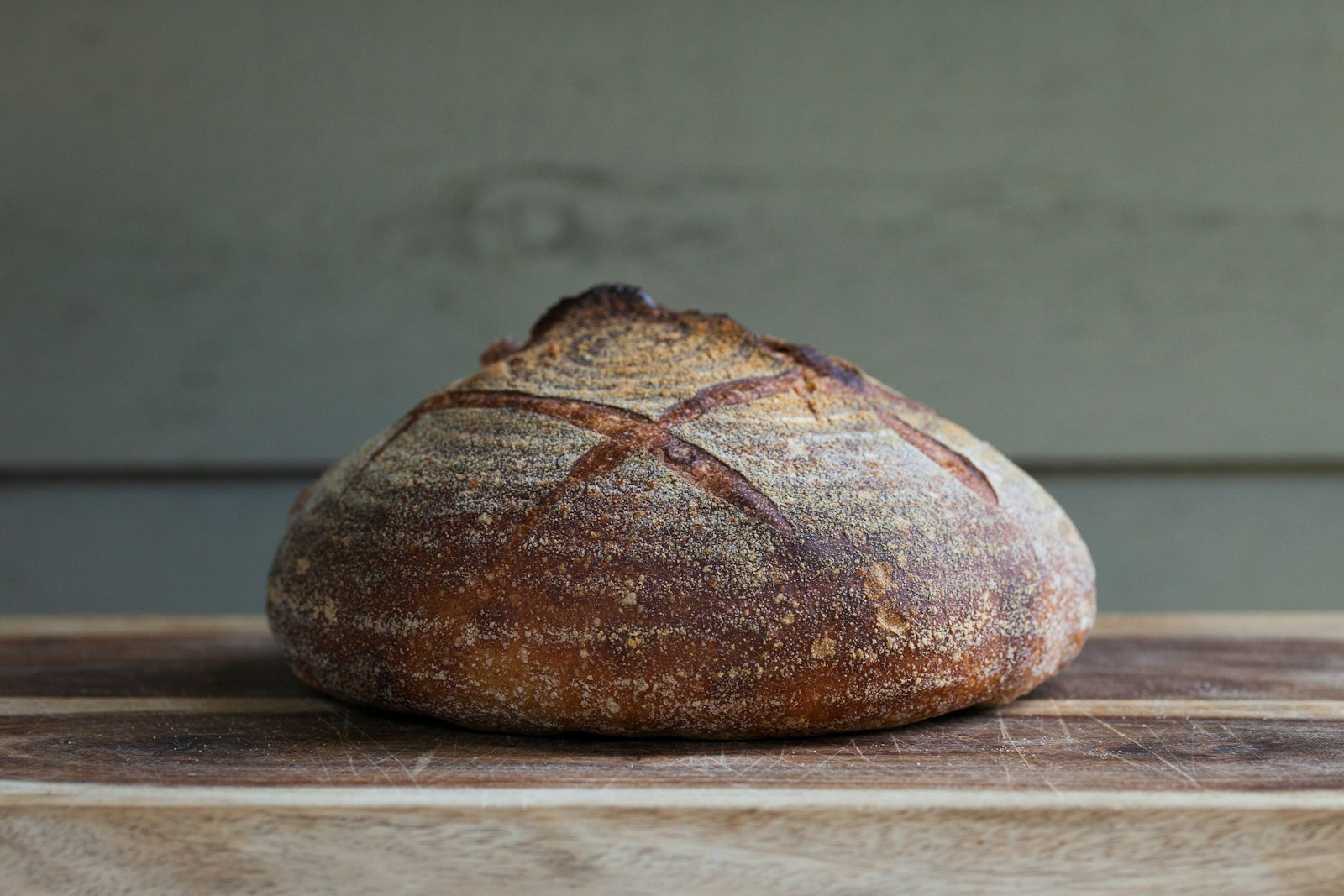 A scored sourdough loaf