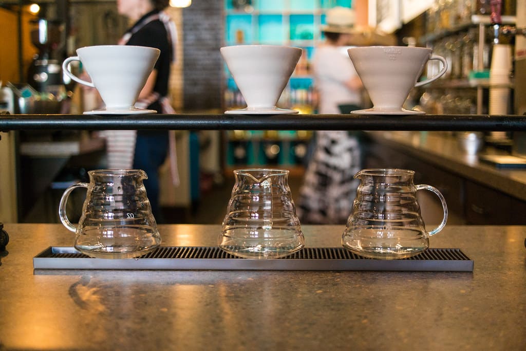Pour-over bar at the café