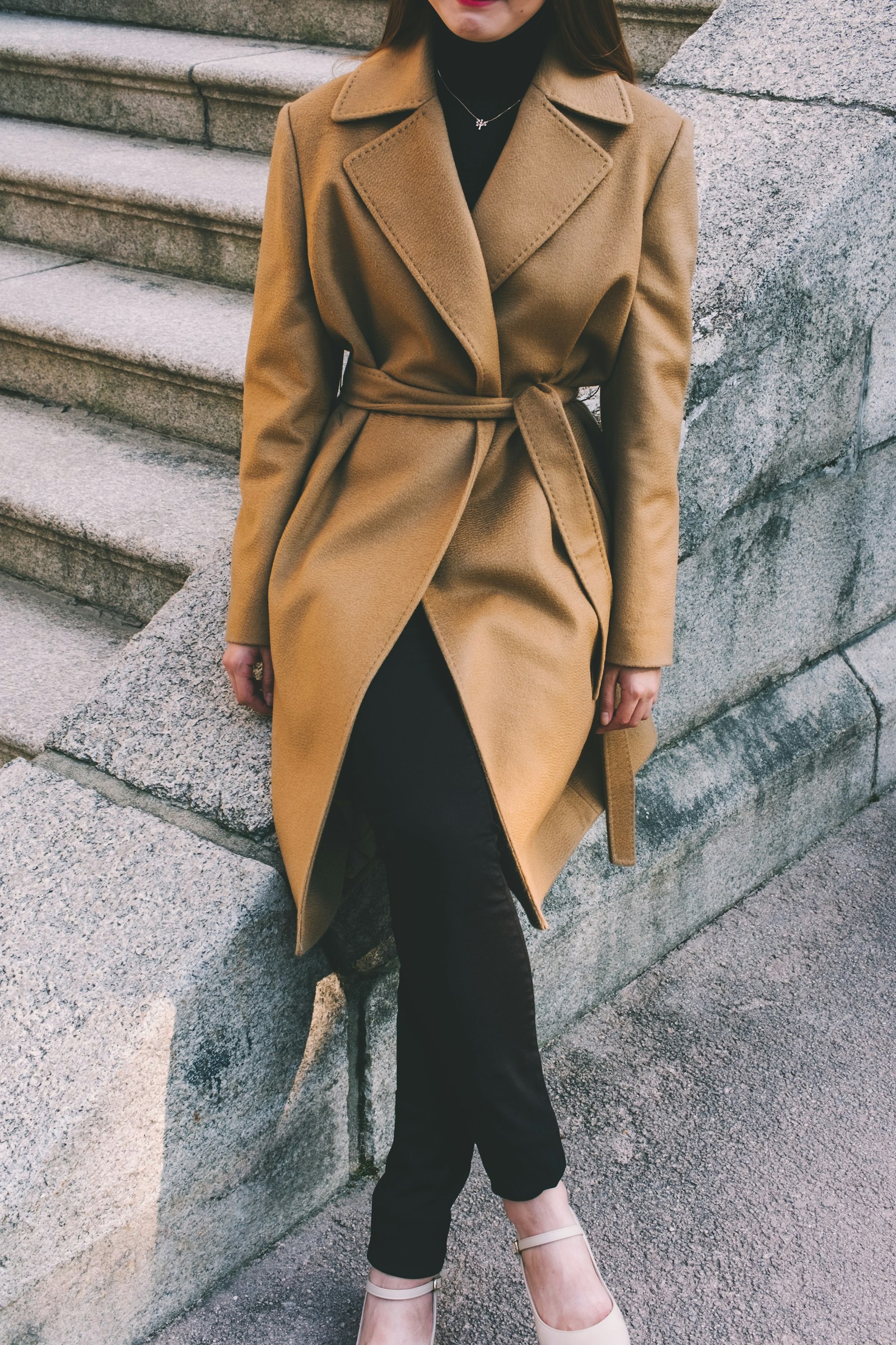 Wool blend coat, autumn winter