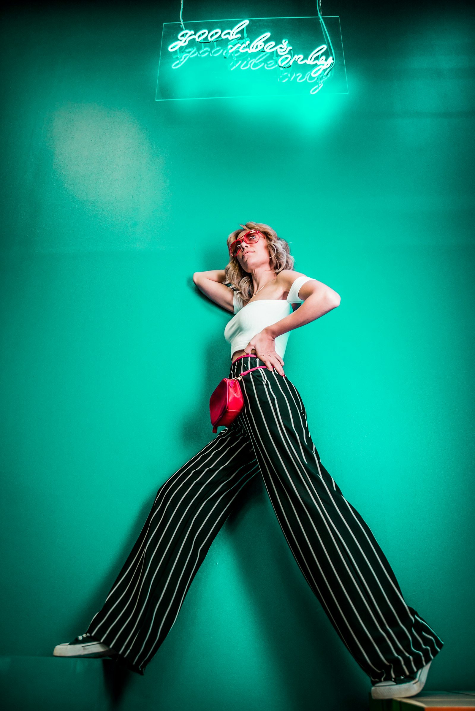 A creator shoot under neon light