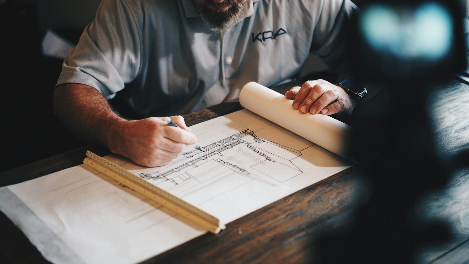 Blueprints in the studio