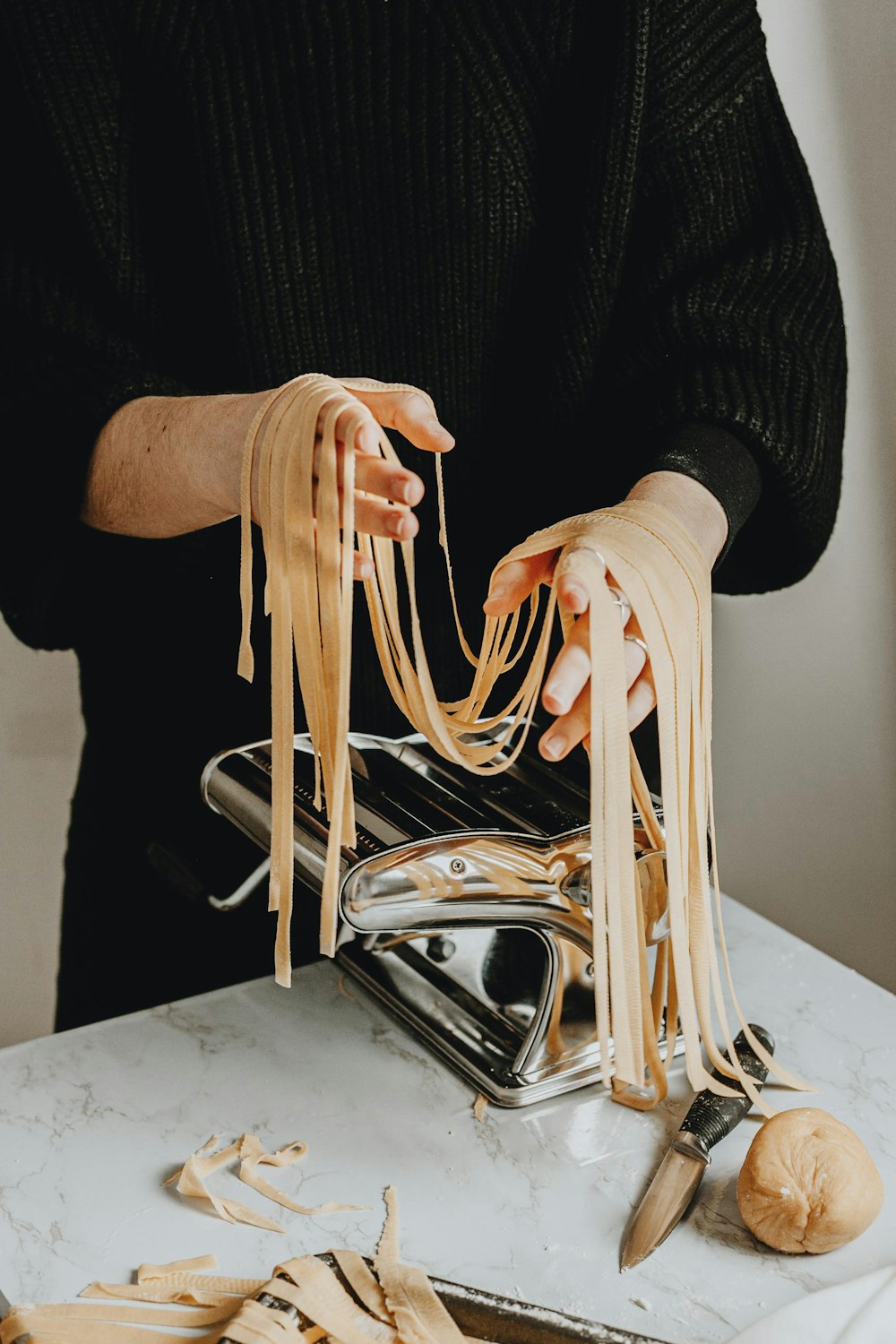 Fresh pasta on the bench