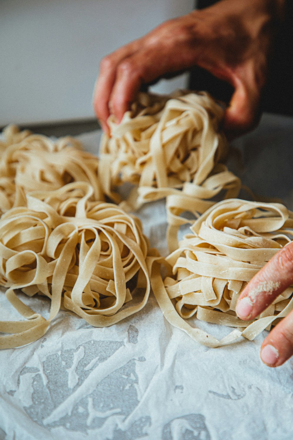 Fresh pasta on the bench
